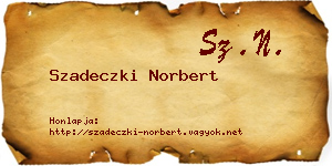 Szadeczki Norbert névjegykártya